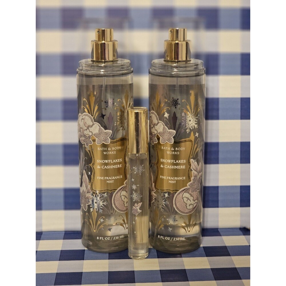 New Bath And Body Works Snowflakes And Cashmere 2 Body Mist And Perfume Spray